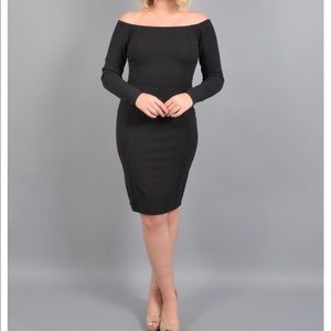 Off shoulder black Bebe dress